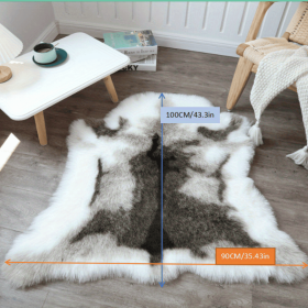Soft and Fluffy Reindeer Hide Rug - Non-Slip Plush Faux Fur for Bedroom, Living Room, and Nursery - Machine Washable - White and Grey