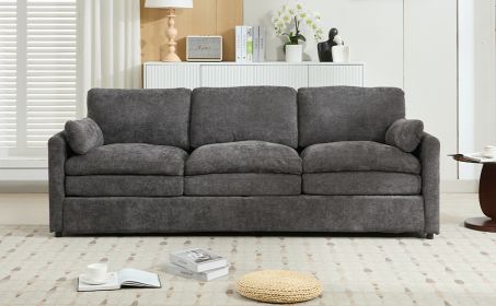 89" Cozy Upholstered 3-seater Sofa Oversized Comfy Cloud Double Cushion , Grey