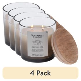 (4 pack)Soft Cashmere and Amber Scented 2-Wick Ombre Jar Candle 12oz.