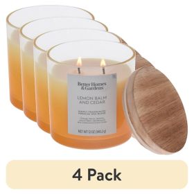 (4 pack) Lemon Balm and Cedar Scented 2-Wick Ombre Jar Candle 12oz.