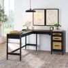 Springwood L-Shape Desk, Charcoal Finish