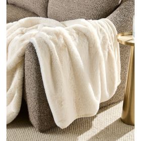 Ivory Faux Fur Ultra Soft Luxury Oversized Throw Blanket 50" x 72"