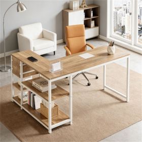 L-shaped desk, corner desk, computer desk, study desk, space-saving design, with storage space