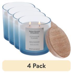 (4 pack) Oceanside Flannel Scented 2-Wick Ombre Jar Candle 12oz.