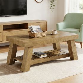 Rectangular coffee table with storage space