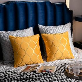 26x26 Inch Gold Velvet Euro Sham Pillow Covers: 2 Pack Square Decorative Pillow Cases for Bedroom Sofa Couch Living Room, Yellow