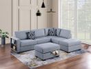 3-Piece Reversible Sectional Sofa with Storage Ottoman