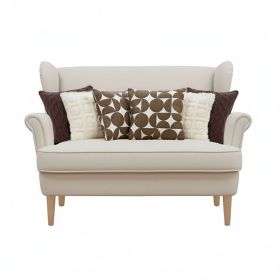 SOGA 6PC Decorative Pillowcase Set – Chocolate Brown Knit, Cream Pom-Pom & Retro Geometric Covers