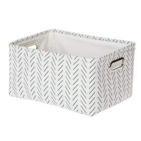 Lines Canvas Storage Basket with Handles