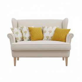 SOGA 5PC Sunny Dandelion Print Pillow Cover Set with Yellow Diamond Knit Styles