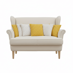 SOGA 6PC 45cm Scalloped Wave Pillowcase Set – Pure White and Sunshine Yellow Decorative Cushion Covers