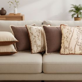 SOGA 6PC Pillowcase Set – 45cm Victorian Rose, Vintage Off-White & Botanical Branch Decorative pillow Covers