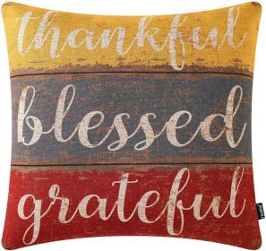 TRENDIN Pillow Cover 18x18 inch Thankful Blessed Grateful Throw Pillow Cover