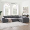 129.5" Minimalist Style Modular Sectional Sofa,6 Seat Wrinkle-resistant Chenille Couch Set,2 PC Free Combination