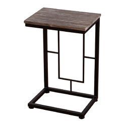 22" Antique Finish Solid End Table