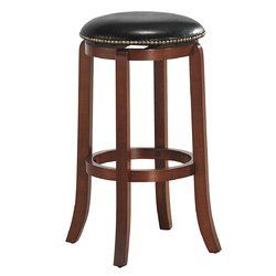 Bistro Leather Padded Backless Swivel Bar stool
