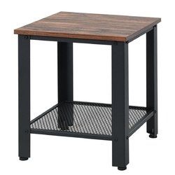 Industrial End Table 2-Tier Side Table