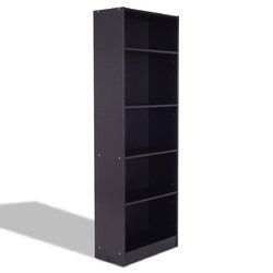 Modern 5 Tier Storage Media Shelf Cabinet Bookcase
