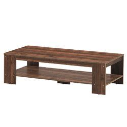 47" 2-Tier Rectangular Coffee Table with Storage Shelf