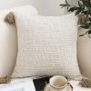 SOGA 50cm Beige Pillow Cover – Luxurious Rib Knit Textured Cotton Throw Pillow Case, Soft Decorative Cushion Cover for Sofa, Bed, or Living Room