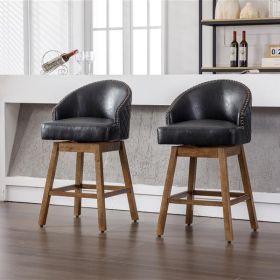 Bar Stools Set of 2 Counter Height with Footrest  and 360 Degree Swivel