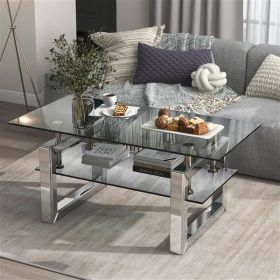 Transparent tempered glass coffee table