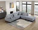 5pc Modular Sectional Set Gray Corduroy Upholstery 2x Armless Chairs 2x Corner Seats 1x Ottoman Pillows Living Room Furniture