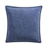 22" x 22" Blue Chenille Flange Decorative Throw Pillow