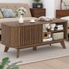 Rectangular Coffee Table with Storage and Adjustable Shelves