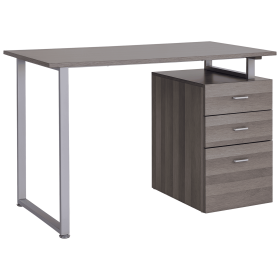 Computer Desk Workstation with Multi-Use Reversible File Drawers