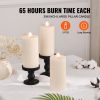 3 Pack White Unscented Pillar Candles, 65 Hours Long Burning Pillar Candle, 3 x 6 Inch Smokeless Unscented Candles, Natural Palm Wax Candles for Home