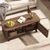 Rectangular Coffee Table with Storage and Adjustable Shelves