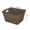 Large Poly Rattan Storage Basket with Handles, 2 Pack