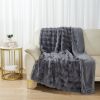 Grey Bubble Faux Fur Ultra Soft Luxury Oversize Throw Blanket 50" x 72"