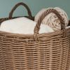 Joseph Round Cone Woven Resin Wicker Basket with Handles - 16" x 16" x 10.5" - Chocolate Brown - For Clothes, Towels, Canvas, Toys