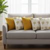 SOGA 5PC Sunny Dandelion Print Pillow Cover Set with Yellow Diamond Knit Styles