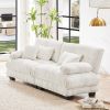 Cloud Couch 2 Seater Sofa for Living Room, Chenille 2 - Seat sofa with 2 Lumbar pillows and 2 throw pillows,Chenille White