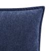 22" x 22" Blue Chenille Flange Decorative Throw Pillow