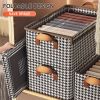 3 Pack Fabric Storage Bins with Lids, Wardrobe Storage Organiser, Stackable Storage Bin, Foldable Storage Baskets with Handle