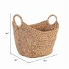 Extra Large Natural Woven Water Hyacinth Boat Decorative Storage Basket, 19 in x 17 in x 14 in