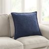 22" x 22" Blue Chenille Flange Decorative Throw Pillow