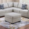 Contemporary Functional Sectional Sofa 4pc Set Beige Boucle Couch Loveseat w Built-in Shelfs Wedge