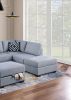 3-Piece Reversible Sectional Sofa with Storage Ottoman