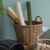 Joseph Round Cone Woven Resin Wicker Basket with Handles - 16" x 16" x 10.5" - Chocolate Brown - For Clothes, Towels, Canvas, Toys