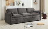 89" Cozy Upholstered 3-seater Sofa Oversized Comfy Cloud Double Cushion , Grey