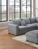 L-Sectional 4 pcs Sofa Corduroy Fog Color LAF And RAF Loveseat Corner Wedge Ottoman