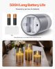 Gray Flickering Flameless Candles, Set of 3 Battery Operated Flameless Led Candles with 10-Key Remote and Timer