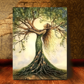 Tree Of Life Canvas Art Print, Wooden Framed (Option: 12X8inch)