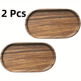 2pcs Elegant Wooden Serving Tray (Option: 2pcs)