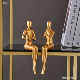 Golden Sculpture Figurines (Color: 2PCS-LOVE)